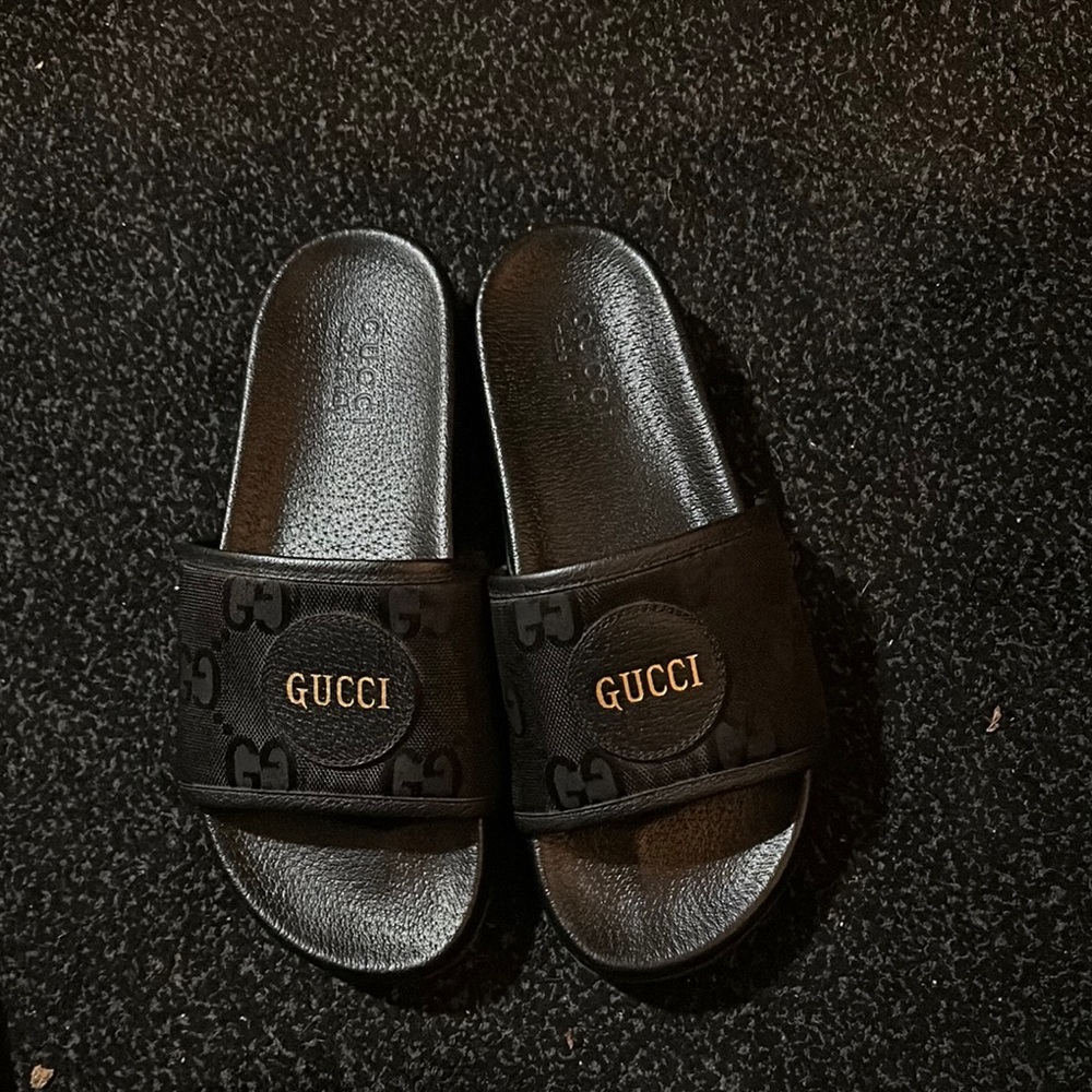 Gucci Black Slide Sandals